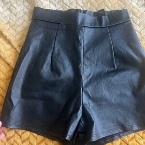 Windsor black coated high waisted shorts